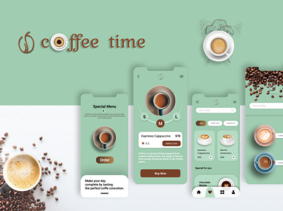 Cafe Marketing Application Design app design branding design designer figma graphic design mobile design