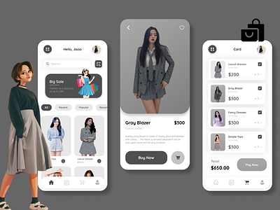 Clothing Store Application Design app design branding design figma graphic design