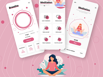 Meditation Application Design Idea app design branding design figma graphic design illustration