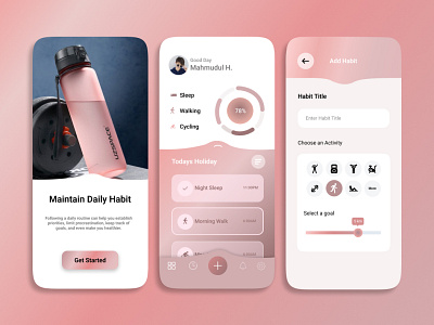 Design inspiration for a good health & daily habits app design design figma graphic design illustration mobile design