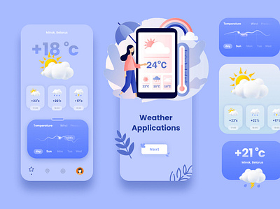 Design inspiration for a Weather forecasting app design branding design figma graphic design illustration mobile design