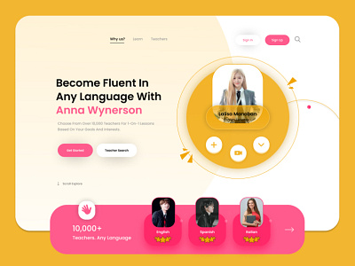 Language Education Web Page Design app design branding design figma graphic design mobile design