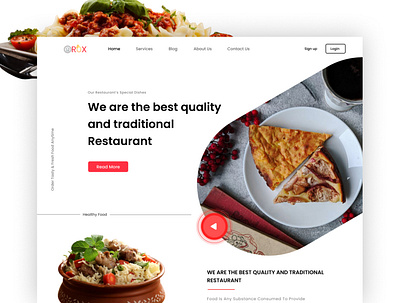 Food Blog Website Design branding design figma graphic design layout website