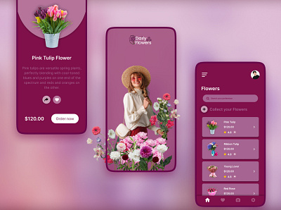 Flower App designs app design branding design figma graphic design mobile design