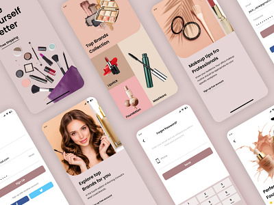 Makeup Artist & Cosmetics App Design app design branding design figma graphic design mobile design ui