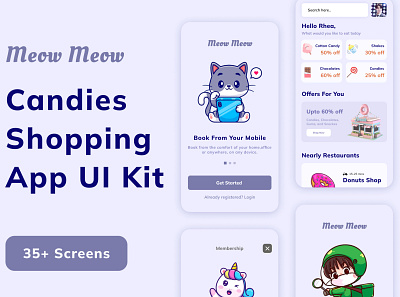 Candies Shopping App UI Kit app design branding design figma graphic design mobile design ui