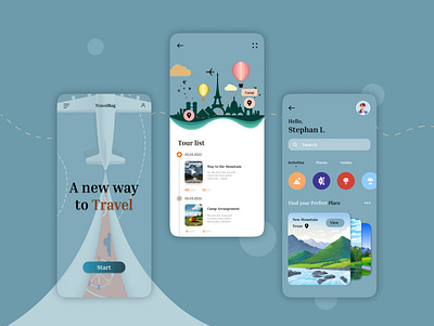 Travel Application Design app design branding design figma graphic design mobile design