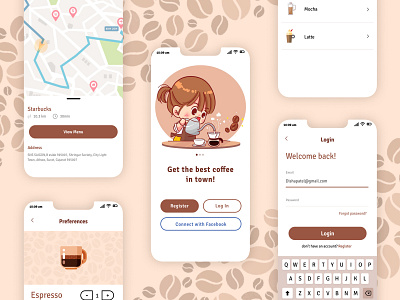 Coffee Shop Application Design app design branding design figma graphic design mobile design