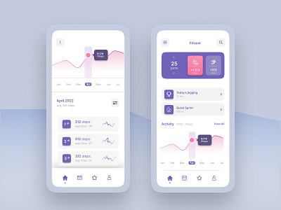 Fitness Tracking Mobile App app design branding design figma graphic design mobile design
