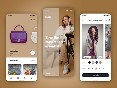 Fancy- Online Shopping Mobile App app design branding design figma graphic design mobile design