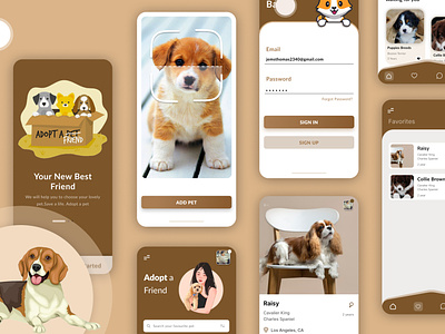 Pet Adoption Application Concept app design branding design figma graphic design mobile design