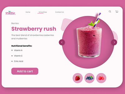 Strawberry Smoothies Webpage Design