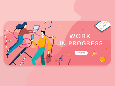 work in progress banner ui ux 人物插画 平面 插图 插画 插画练习 设计