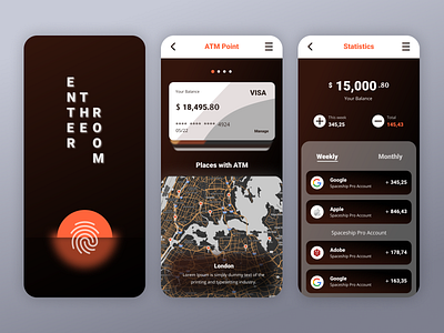 Wallet Statistics app dark ui design interface mobile statistics ui uiux ux wallet