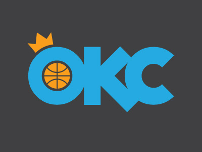 OKC Crowned basketball chunky fat logo okc old school