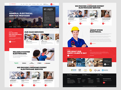 Electrical Home page circuit design electrical electrician engineering homepage maintenance plug template ui website websitiedesign