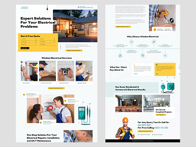 Electrician Home Page Design design electrical electrician electricity homepage ui website websitedesign