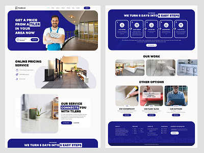 Tiling Home page decor design floor flooring homepage house illustration logo tile tiler tiling ui website websitedesign