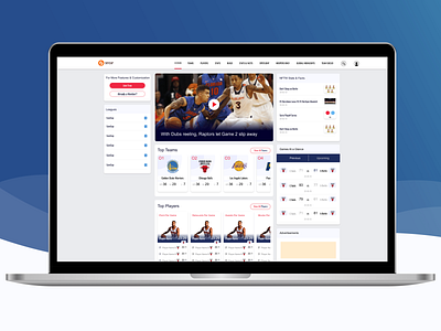 Sports App & Website Design