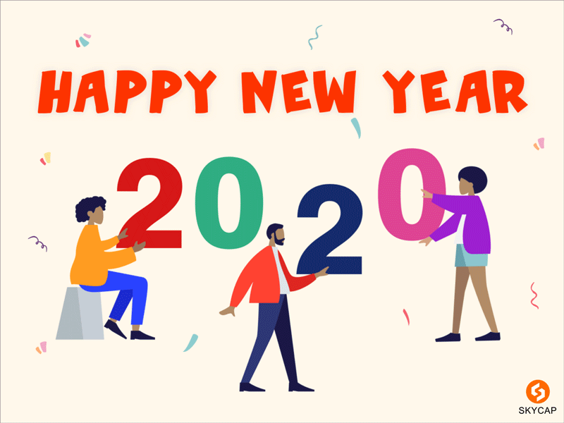 HAPPY NEW YEAR 2020 2d animation adobe ilustrator aftereffects animation concept design humaaans illustration photoshop sketch