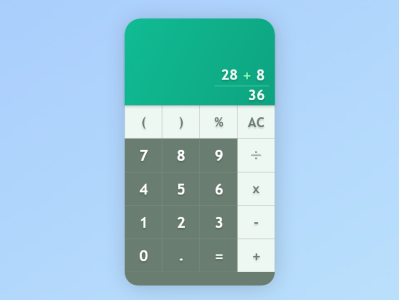 Calculator #DailyUI #004 adobexd app calculator calculator ui daily 100 challenge dailylogochallenge dailyui design lineargradient ui ux web web design webdesign website