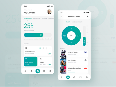 Smart Home – UI / Daily shot #13 application design ui