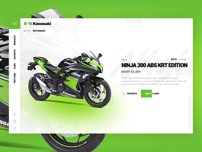 Kawasaki Ninja 300 Design Concept (UI) kawasaki ui web design