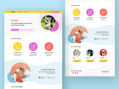 DOGGO Homepage design dog dogs home homepage ui web design webdesign website