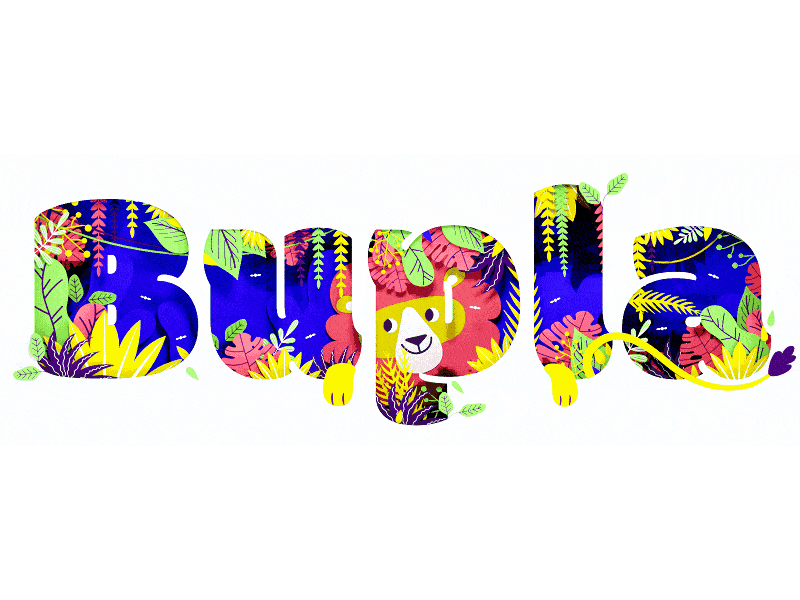 Bupla bupla illustration jungle lion motiongraphics typography