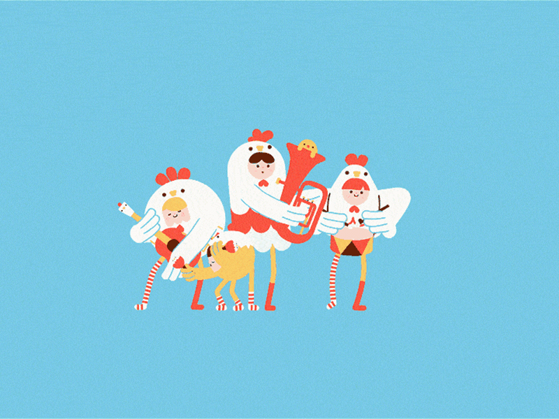 Poule animation chicken coq motiondesign motiongraphics music musique poule