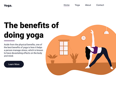 Yoga branding design flat illustratrion health healthcare heart illustratrion landing typography ui ui ux vector webdesign website yoga