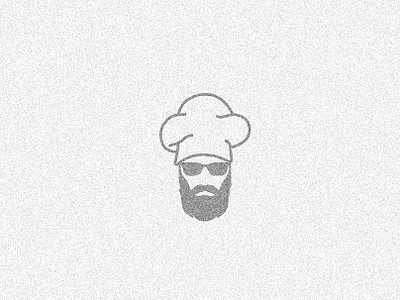 Chef logo beard chef design glasses vector