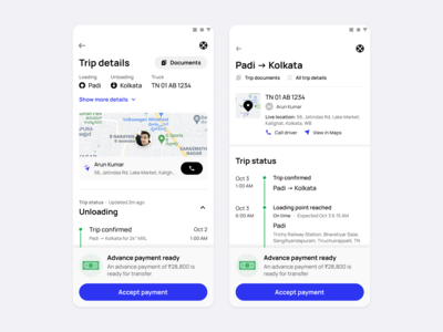 Trip details android clean light location mobile tracking ui ux