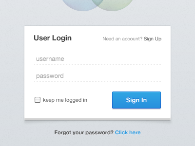 Clean Login: Improved blue clean interface login sign in ui