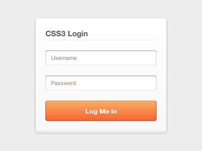 CSS3 Login clean css3 log in soft ui user