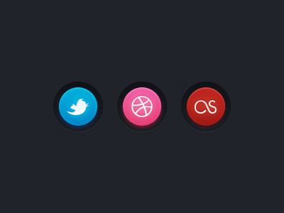 ... and some colorful ones, too blue button glow social