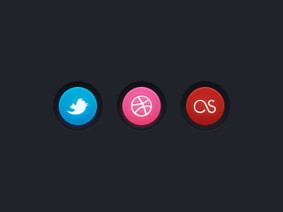 ... and some colorful ones, too social button blue glow