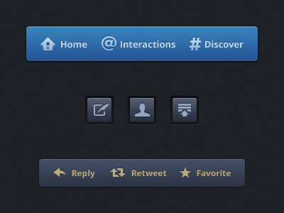 Freebie: Twitter Glyphs and Layer Styles blue button dark freebie icons pressed psd purple styles twitter violet