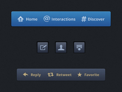 Freebie: Twitter Glyphs and Layer Styles blue button dark freebie icons pressed psd purple styles twitter violet