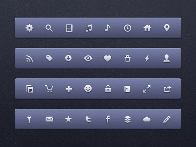 Icons WIP 16px glyphs icons leather mini purple