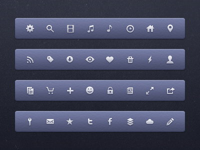 Icons WIP 16px glyphs icons leather mini purple