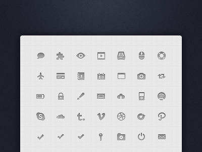 Getting There... 16px glyphs icons mini social ui