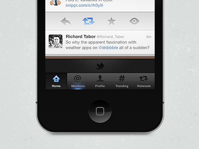 Twitter for iOS 3d app blue clean dark gloss light paper pattern stack texture twitter ui