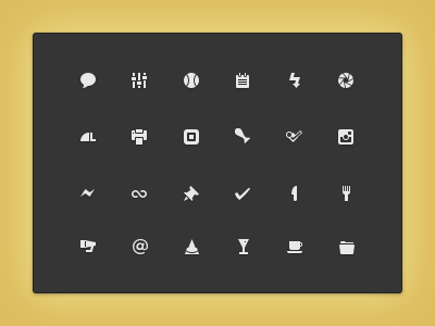 14px Icons 14px glyphs icons photography social sports
