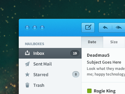 Mail App app blue colours email glyphs label mac mail os x practice pro source sans typography