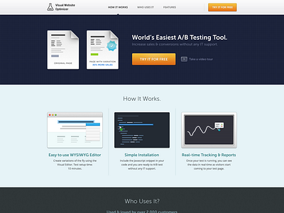 Visual Website Optimizer Landing Page by Haziq Mir on Dribbble