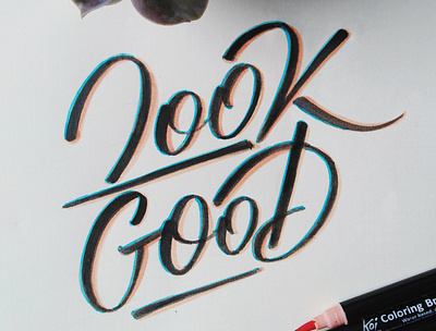 Look good calligraffiti calligraphy calligraphy font letter lettering sign vector