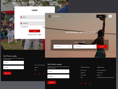 Otuuna (on-demand photography startup) web design figma ui design web