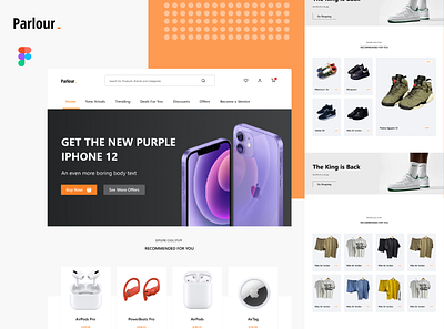 Parlour e-commerce website ui ui design web