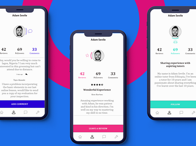 Review app profile navigation adobe xd app navigation ui ux ui design